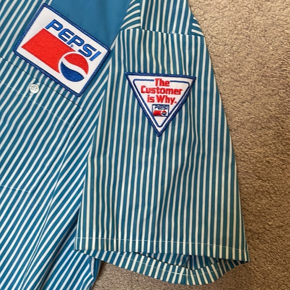 Pepsi striped uniform shirt with customized back logo print - Picture 3 of 6